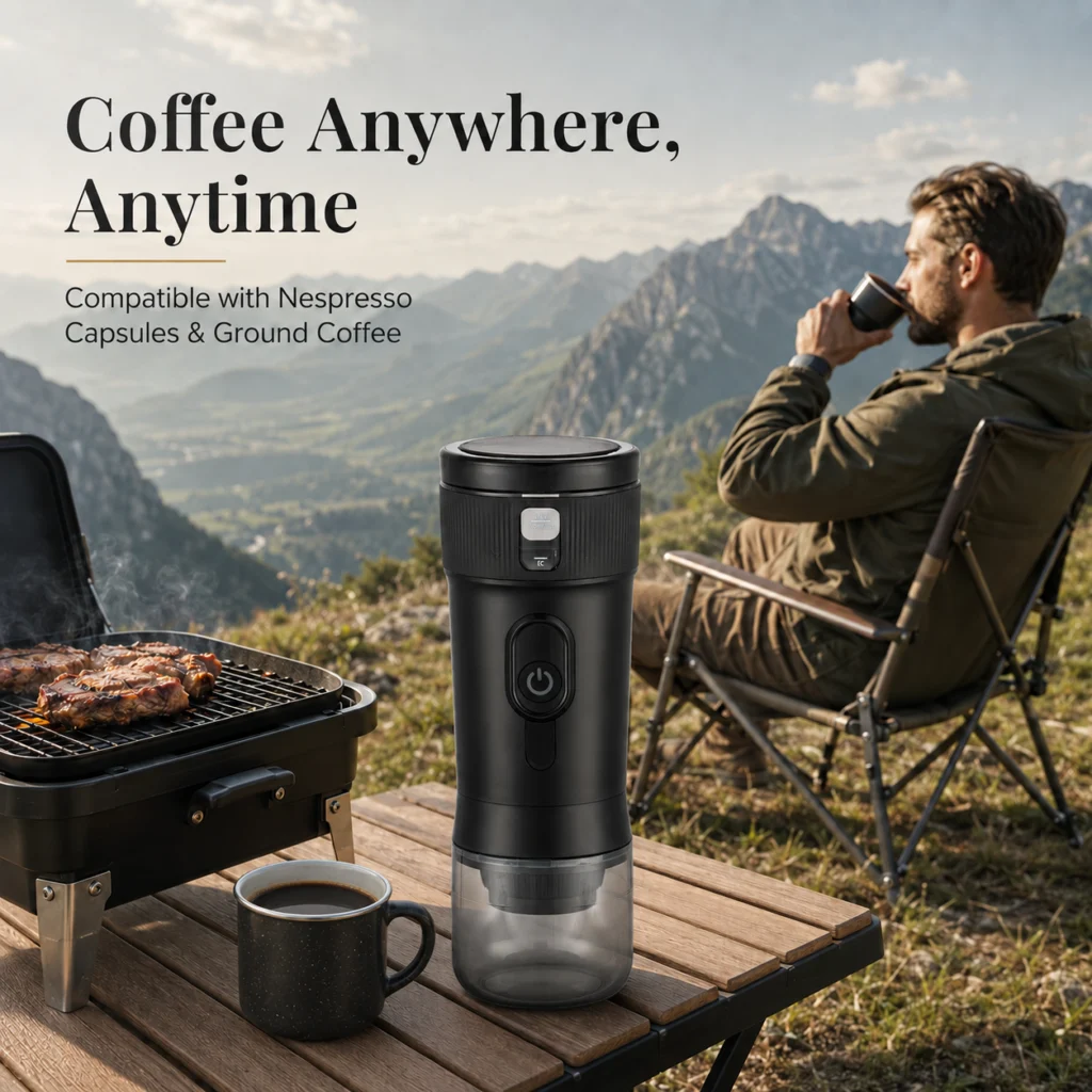CM1001B-PRO户外半山场景 CM1001B-PRO 2-in-1 portable coffee maker