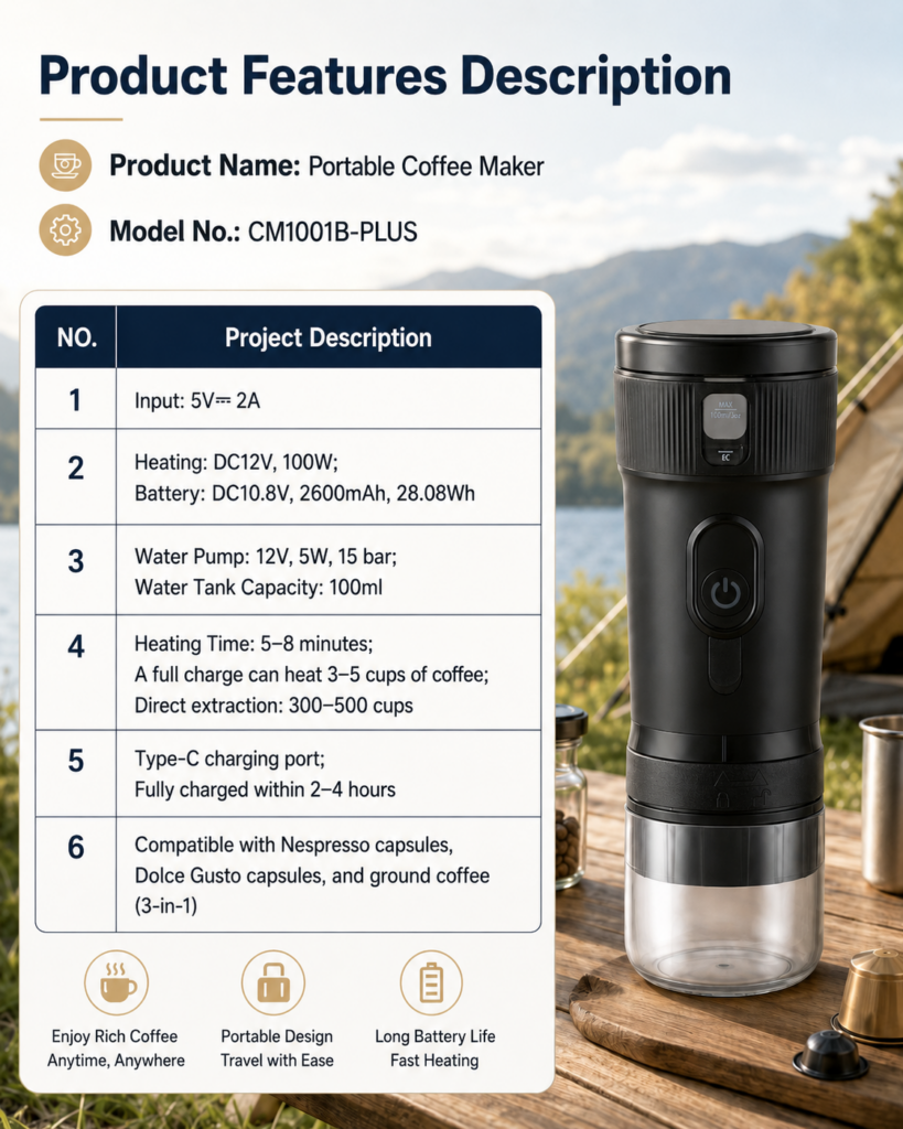 Looking for a Portable Coffee Maker Manufacturer in China? cm1001b plus